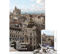 Puzzle de 1000 pièces Encyclopédie de Madrid-Jeu éducatif pour Les Anniversaires et Les Jeux en Famille-Pièces de Formes aléatoires Parfaitement emboîtables (Dimensions 38x26cm)