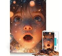 Puzzle de 1000 pièces Enfant surpris par des lumières Scintillantes pour Adolescents, idéal pour développer la mémoire et se détendre Cadeau de Noël aux Bords Nets 50x75cm
