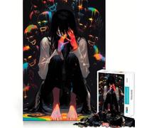Puzzle de 1000 pièces Entouré de crânes pour Adultes Jeu Intelligent et décoratif Mural Découpe précise 38x52cm