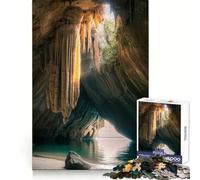 Puzzle de 1000 pièces Entrée de Grotte vers l'océan pour Adolescents,découpé au Laser,idéal pour améliorer la mémoire et Passer Un agréable Moment de détente Cadeau d'anniversaire Surprise (38x26cm)