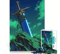Puzzle de 1000 pièces Épée dans la Pierre Illustration Fantastique pour Adolescents stimule la mémoire, se détend et s’Amuse Bords précis Un Cadeau attentionné 38x26cm