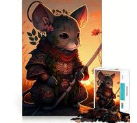 Puzzle de 1000 pièces Épée de Guerrier Souris pour Adultes, Jeu d'esprit et de réflexion, Divertissement d'intérieur, découpe de précision, pour Les fêtes (38x26cm)