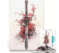 Puzzle de 1000 pièces Épée de Katana de samouraï pour Adolescents, Jeu de logique Stimulant, Divertissement d'intérieur, Bords de qualité supérieure, Cadeau mémorable (38x26cm)