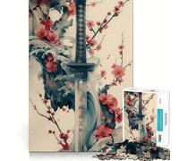 Puzzle de 1000 pièces Épée de Katana de samouraï pour Adolescents Un modèle à Assembler pour stimuler la mémoire, se détendre et créer Une Douce Surprise (50x75cm)