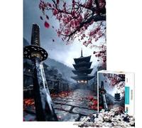 Puzzle de 1000 pièces Épée de samouraï Japonaise Jeu Anti-Stress pour Adultes Activité ludique d'analyse et de logique à Faire à la Maison (Dimensions 38x52cm)