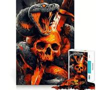 Puzzle de 1000 pièces Épée et Crâne de Serpent pour Adultes Jeu de réflexion, détente, découpe de précision, Cadeau élégant (50x75cm)
