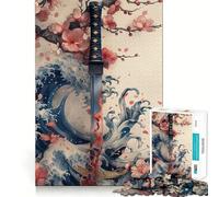 Puzzle de 1000 pièces Épée Katana de Samouraï pour Adolescents, idéal pour stimuler la mémoire et se détendre (50x75cm), Cadeau d'anniversaire de qualité supérieure