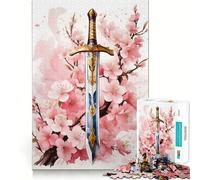 Puzzle de 1000 pièces Épées et Fleurs de Cerisier pour Adultes pour renforcer Les Liens, se Souvenir, Passer Un Moment Serein et Profiter d'une qualité exceptionnelle 50x75cm