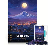 Puzzle de 1000 pièces Erevan, Arménie Paysage Nocturne Découpe Nette Jeu de logique et de réflexion Jeu de détente Cadeau d'anniversaire Amusant (50x75cm)