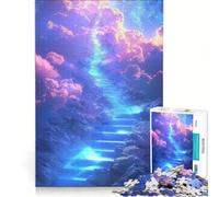 Puzzle de 1000 pièces Escalier vers Le Paradis Jeu de réflexion activités familiales avec Poster et fiche de Questions-réponses 38x26cm