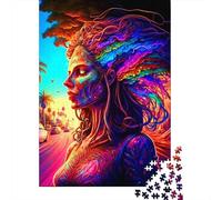 Puzzle de 1000 pièces "Esprit arc-en-ciel" pour adultes, cadeau d'Halloween, puzzle en bois pour adultes, amusement en famille et soirée de jeux, 1000 pièces (75 x 50 cm)