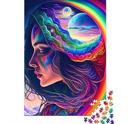 Puzzle de 1000 pièces "Esprit arc-en-ciel" pour adultes et adolescents, puzzles en bois, cadeaux pour la veille de Noël, 1000 pièces (38 x 26 cm)