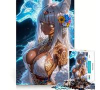 Puzzle de 1000 pièces Esprit de Fille-Loup tatouée pour Adolescents, Un Jeu d'entraînement cérébral Simple et Amusant à Assembler, Un Cadeau précieux 38x52cm