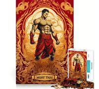 Puzzle de 1000 pièces Esprit du Guerrier Muay Thai pour Adultes Un Jeu cérébral Relaxant et Stimulant, Un Cadeau de qualité supérieure (50x75cm)