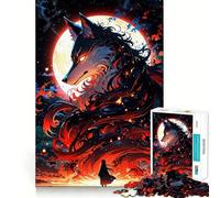 Puzzle de 1000 pièces Esprit du Loup et Fille pour Adolescents,Jeu de réflexion,découpe Laser pour Un Assemblage Parfait,activité de Groupe relaxante en intérieur (50x75cm)