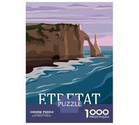 Puzzle De 1000 Pièces Étretat, Normandie Travel Puzzle pour Adolescents Course De Vitesse Manuelle Liste De Souhaits avec Le Père Noël Jouets Jeux Éducatifs 52x38cm/1000pcs