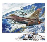 Puzzle de 1000 pièces F16C Fighting Falcon pour Adultes et Puzzle en Bois pour Les Amateurs de Puzzles 1000 pièces (75x50cm)