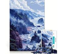 Puzzle de 1000 pièces Falaises du Pacifique Pixel Art Découpe Idéal Décoration Jeu Cognitif Cadeau Facile à Jouer Jeu d'anniversaire (50x75cm)
