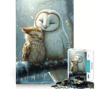 Puzzle de 1000 pièces Famille de Chouettes des neiges pour Adolescents, Jeu de logique mentale, Silencieux et précis, idéal pour Les vœux du Père Noël (38x26cm)