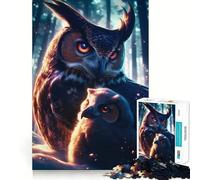 Puzzle de 1000 pièces Famille de hiboux dans la forêt pour Adolescents Un Cadeau élégant, idéal pour se ressourcer et Passer des Moments de sérénité (38x26cm)