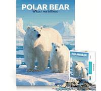 Puzzle de 1000 pièces Famille Ours Polaires pour Adolescents Jeu de Logique Jeu de Groupe Découpe de Précision (38x52cm)