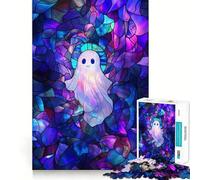 Puzzle de 1000 pièces Fantôme en vitrail pour Adolescents, Jeu de logique et de réflexion, Divertissement paisible, Bords Lisses, Cadeau créatif 38x52cm