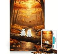 Puzzle de 1000 pièces « Fantômes d'automne dans la forêt »,Jeu d'assemblage précis,Jeu de logique et de réflexion,Moment de détente,Cadeau Artistique de Noël (38x52cm)