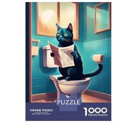 Puzzle De 1000 Pièces Fat Cat Toilet Newspaper pour Adultes, Jouet, Décoration Murale, Défi Difficile, Idéal comme Cadeau pour Toute La Famille 38x26cm/1000pcs
