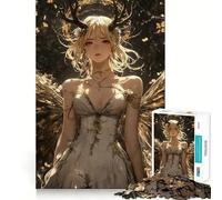 Puzzle de 1000 pièces Fée aux Ailes dorées (38x52cm) - Jeu de Concentration mentale sans Espace,Design ajusté,défi cérébral interactif pour la Maison