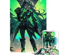 Puzzle de 1000 pièces Fée Cyborg aux Cheveux Verts Jouet addictif pour cultiver la Patience Jeu Pratique pour s'amuser en Famille Cadeau d'anniversaire (Dimensions 38x26cm)