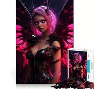 Puzzle de 1000 pièces,fée Noire,articulations nettes,Jeu de Construction et de Concentration,Jeu Silencieux,Jeu Amusant pour Un Anniversaire (38x26cm)