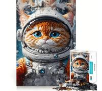 Puzzle de 1000 pièces Félin Voyageur Spatial pour Adolescents, idéal pour développer Ses capacités cognitives et Passer du Temps de Loisirs Finitions impeccables Cadeau attentionné 50x75cm