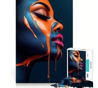 Puzzle de 1000 pièces Femme à la Peinture Qui coule pour Adolescents,Jeu de réflexion,découpe Laser pour Un Assemblage Parfait,activité de Groupe relaxante en intérieur (38x52cm)