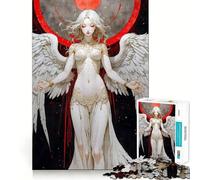 Puzzle de 1000 pièces Femme angélique Mystique Blanche pour Adultes,Jeu de mémoire,Assemblage précis sans espaces,activité apaisante pour la détente mentale (50x75cm)