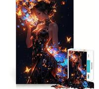 Puzzle de 1000 pièces Femme aux Ailes de Papillon pour Adultes,Jeu de résolution de problèmes,qualité Professionnelle,activité relaxante à Faire en Groupe à l'intérieur (50x75cm)
