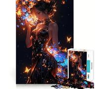 Puzzle de 1000 pièces Femme aux Ailes de Papillon pour Adultes,Jeu de résolution de problèmes,qualité Professionnelle,activité de Groupe relaxante en intérieur (38x26cm)