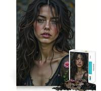 Puzzle de 1000 pièces Femme avec Une Fleur dans Les Cheveux pour Adolescents Jeu de réflexion Amusant et sans accroc Une façon captivante de Passer Le Temps (38x26cm)