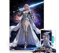 Puzzle de 1000 pièces Femme Chevalier de l'espace avec épée Lumineuse pour Adolescents Jeu de logique Transparente idéal pour Les Moments de Paix et de Bonheur découpe Parfaite liste de souhaits du