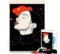 Puzzle de 1000 pièces Femme contemplant Les étoiles,Jeu de mémoire de qualité supérieure découpé au Laser,activité captivante pour des soirées tranquilles (38x52cm)