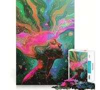 Puzzle de 1000 pièces Femme dans Ses pensées pour Adultes,Exercice Mental,découpe de précision,Bords Lisses,activité relaxante à Faire en Groupe à l'intérieur (38x52cm)