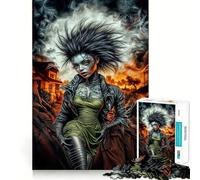 Puzzle de 1000 pièces Femme Gothique Post-apocalyptique pour Adolescents, Jeu de réflexion apaisant, Cadeau de Noël de qualité (50x75cm)