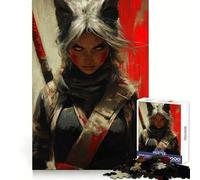 Puzzle de 1000 pièces Femme guerrière Loup avec épée pour Adolescents Bien-être cérébral, apaisement et Divertissement Verrouillage Parfait (38x26cm)