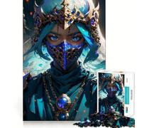 Puzzle de 1000 pièces Femme guerrière masquée Découpe Laser pour Un Assemblage Parfait Activité de Partage et de Concentration Amusante (38x26cm)