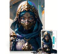 Puzzle de 1000 pièces Femme guerrière masquée Jeu de Concentration mentale sans Espace,Design ajusté,défi cérébral interactif pour la Maison (38x26cm)