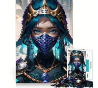 Puzzle de 1000 pièces Femme guerrière masquée pour Adolescents Jeu Stimulant et Facile à Assembler,idéal pour Une activité familiale Amusante en soirée (38x52cm)