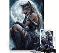 Puzzle de 1000 pièces Femme Loup-Garou au Clair de Lune pour Adolescents entraînement Intelligent, Passe-Temps agréable, découpe Impeccable, Surprise d'anniversaire (38x26cm)