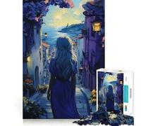 Puzzle de 1000 pièces Femme Marchant vers la mer,Jeu de mémoire de qualité supérieure découpé au Laser,activité captivante pour des soirées tranquilles (38x26cm)