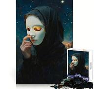 Puzzle de 1000 pièces Femme masquée sous Un Ciel étoilé pour Adolescents, idéal pour stimuler la mémoire, se détendre et créer des Bords Nets Cadeau Festif (38x26cm)