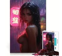 Puzzle de 1000 pièces Femme mouillée sous Une Pluie Fluo »,Jeu de Construction Focus,Assemblage sécurisé et Solide,Jouet d'intérieur pour Les Vacances (50x75cm)