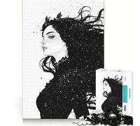 Puzzle de 1000 pièces Femme Nuit étoilée pour Adultes, Jeu de réflexion Amusant et décontracté, découpe de précision, Cadeau Artistique 38x52cm